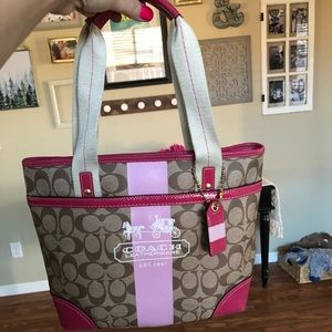 Coach Heritage Stripe Signature 11350 Purse